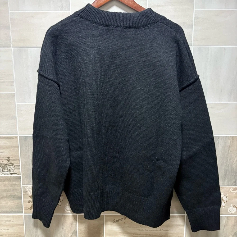 Ami Black Sweater with Red Heart Detail - Picture 2 of 4